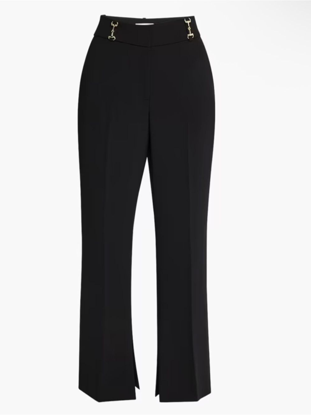 ELIE TAHARI Chic Black Horsebit Trim Split Flare Pants Sz 4 NWT $295!!